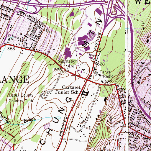 Topographic Map of Columbia School, NJ