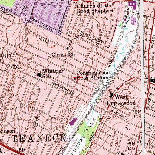 Topographic Map of Congregation Beth Sholum, NJ