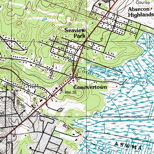 Topographic Map of Conovertown, NJ