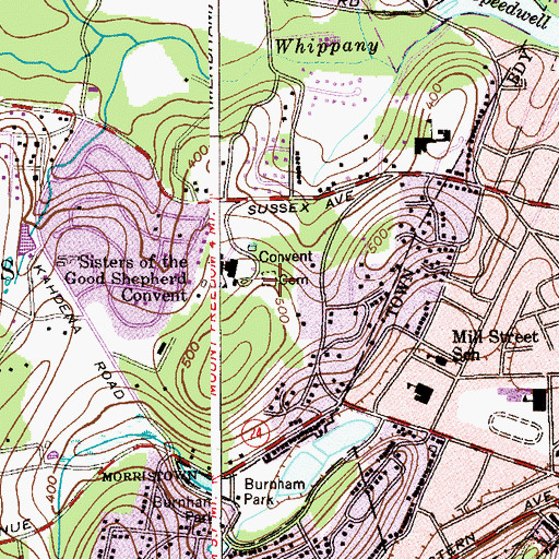 Topographic Map of Convent Cemetery, NJ