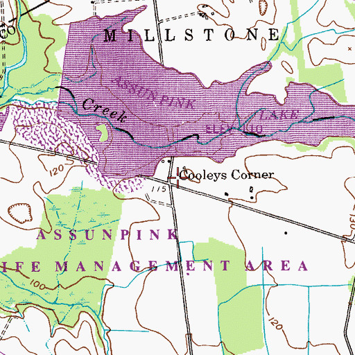 Topographic Map of Cooleys Corner, NJ
