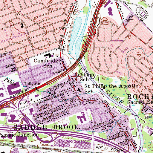 Topographic Map of Coolidge School, NJ