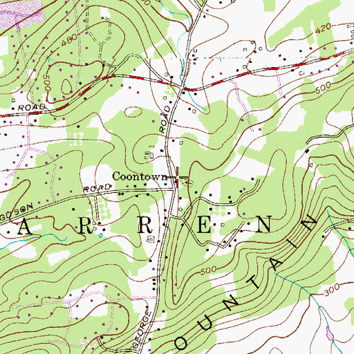 Topographic Map of Coontown, NJ