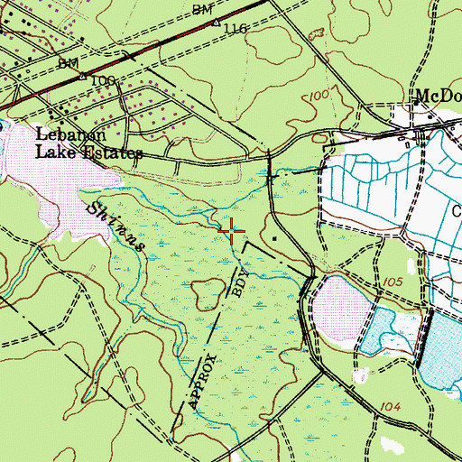 Topographic Map of Cooper Branch, NJ