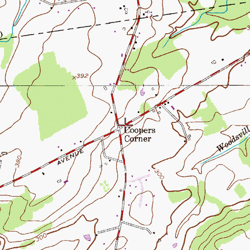 Topographic Map of Coopers Corner, NJ