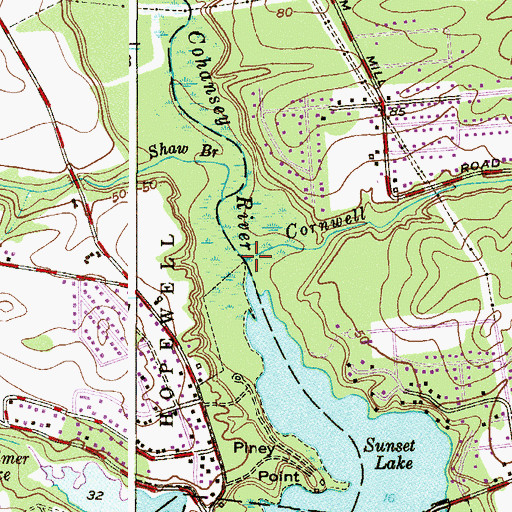 Topographic Map of Cornwell Run, NJ