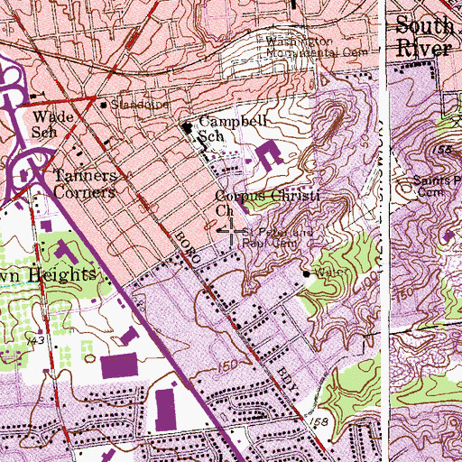 Topographic Map of Corpus Christi Church, NJ