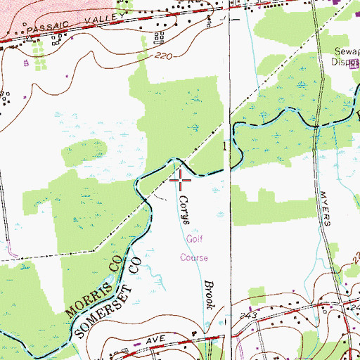 Topographic Map of Corys Brook, NJ