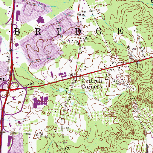 Topographic Map of Cottrell Corners, NJ