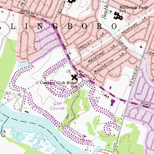 Topographic Map of Country Club Ridge School, NJ