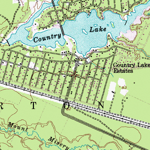 Topographic Map of Country Lake Estates, NJ