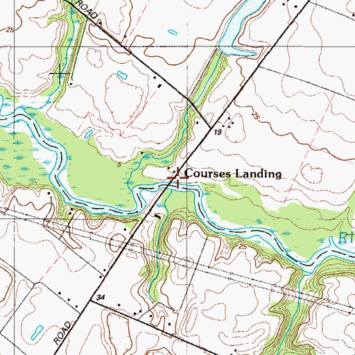 Topographic Map of Courses Landing, NJ
