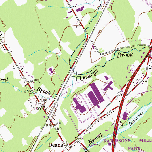 Topographic Map of Cow Yard Brook, NJ