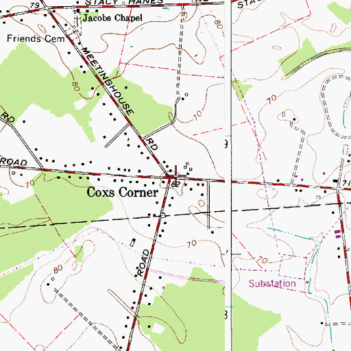 Topographic Map of Coxs Corner, NJ