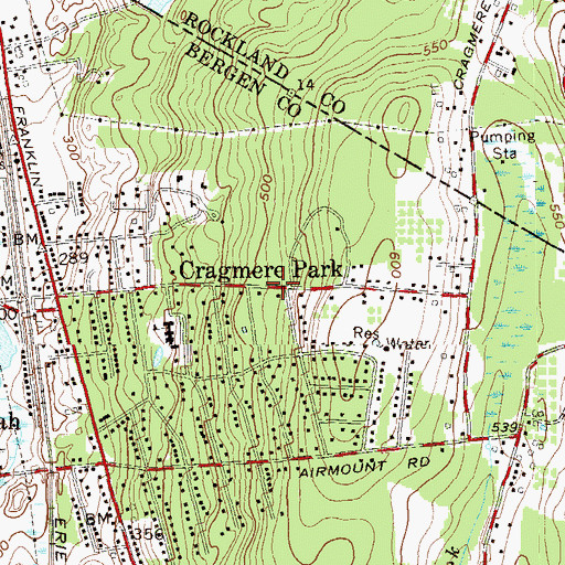 Topographic Map of Cragmere Park, NJ