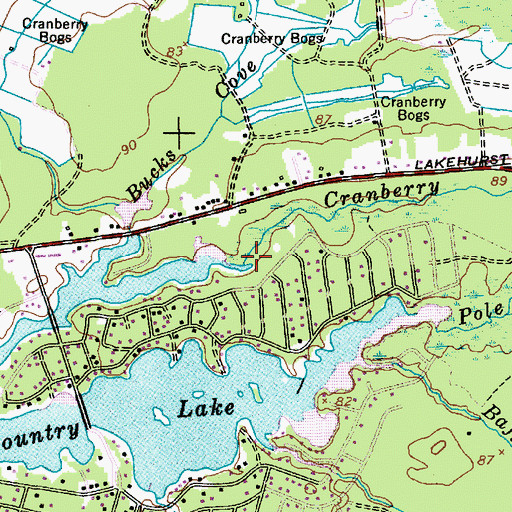Topographic Map of Cranberry Branch, NJ