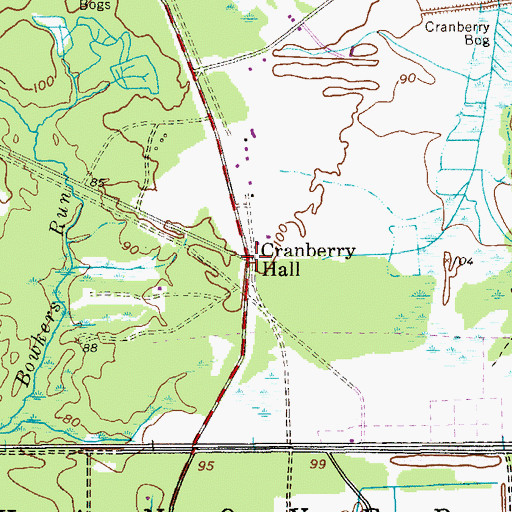 Topographic Map of Cranberry Hall, NJ