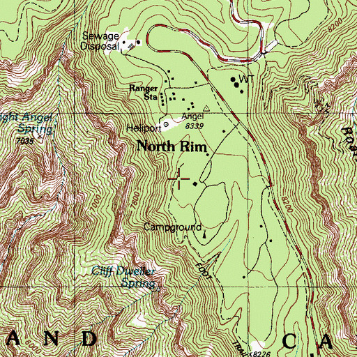 Topographic Map of North Rim, AZ