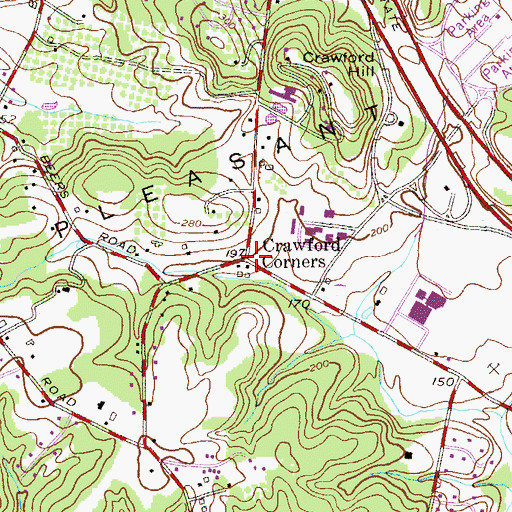 Topographic Map of Crawford Corners, NJ