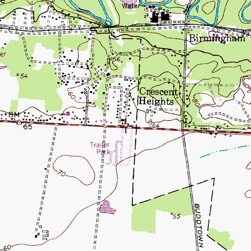Topographic Map of Crescent Heights, NJ
