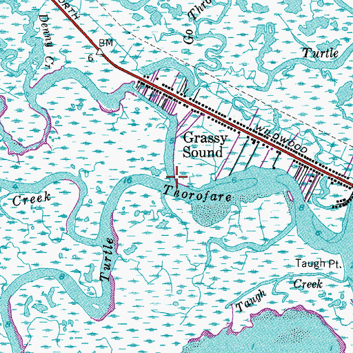 Topographic Map of Cresse Creek, NJ