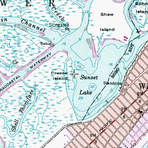 Topographic Map of Cresse Island, NJ