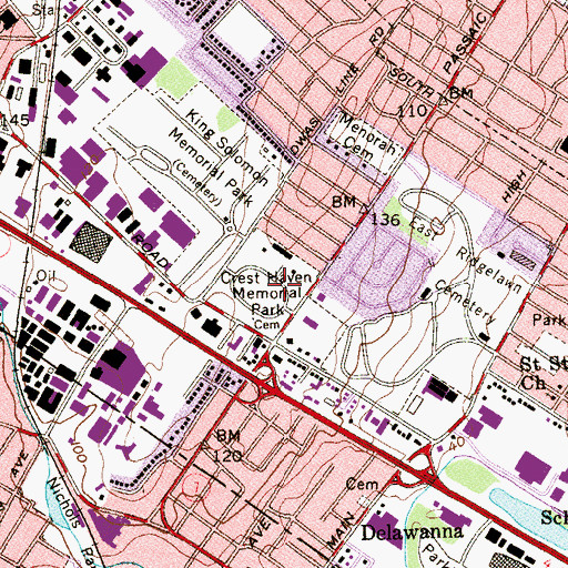 Topographic Map of Crest Haven Memorial Park, NJ