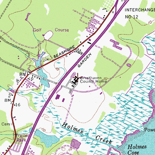 Topographic Map of Cresthaven County Home, NJ