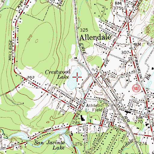 Topographic Map of Crestwood Lake, NJ