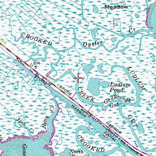 Topographic Map of Crooked Creek, NJ