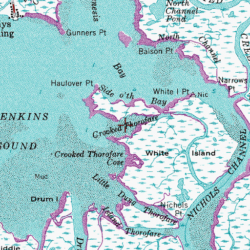 Topographic Map of Crooked Thorofare, NJ