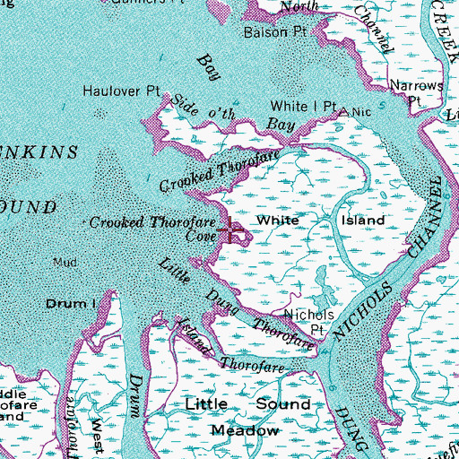 Topographic Map of Crooked Thorofare Cove, NJ