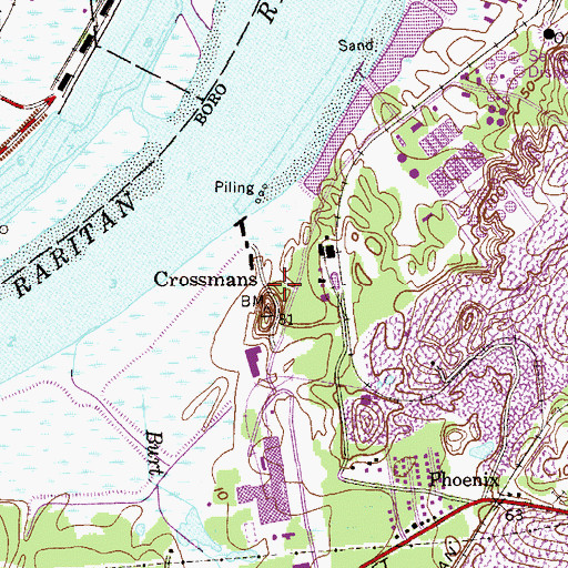 Topographic Map of Crossmans, NJ