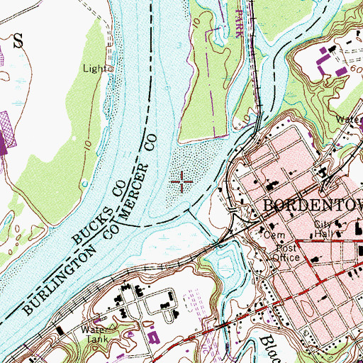 Topographic Map of Crosswicks Creek, NJ