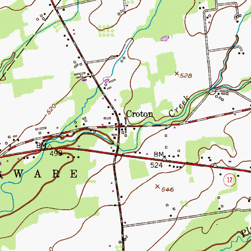 Topographic Map of Croton, NJ
