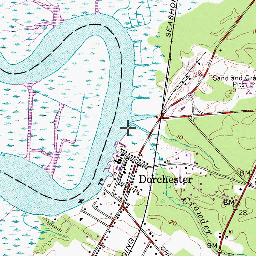 Topographic Map of Crowder Run, NJ