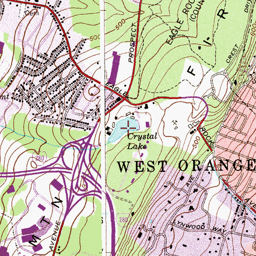 Topographic Map of Crystal Lake, NJ