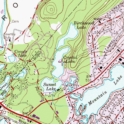 Topographic Map of Crystal Lake, NJ