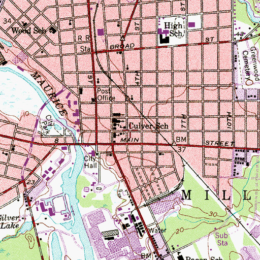 Topographic Map of Culver School, NJ