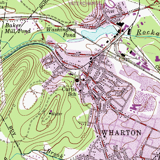 Topographic Map of Curtis School (historical), NJ