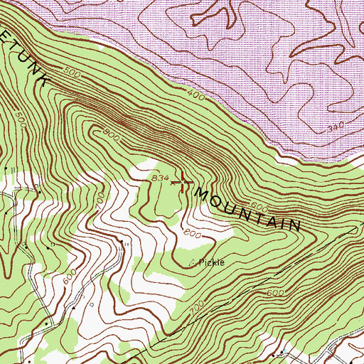Topographic Map of Cushetunk Mountain, NJ