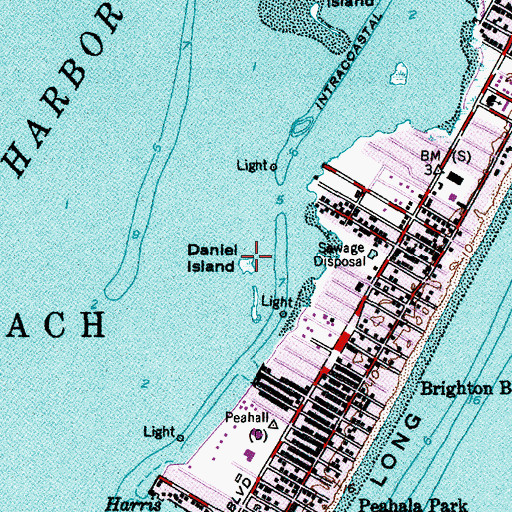Topographic Map of Daniel Island, NJ