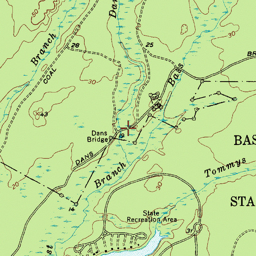 Topographic Map of Dans Bridge, NJ