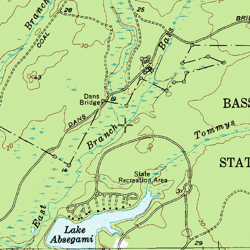 Topographic Map of Dans Bridge Branch, NJ