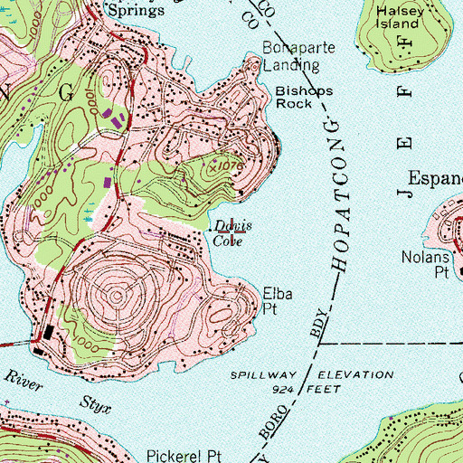 Topographic Map of Davis Cove, NJ
