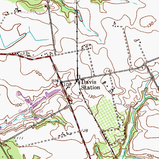 Topographic Map of Davis Station, NJ