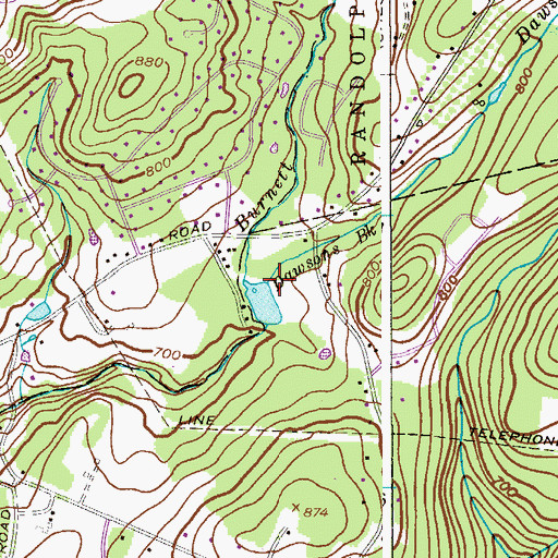 Topographic Map of Dawsons Brook, NJ