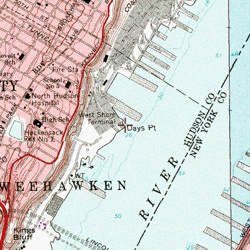 Topographic Map of Days Point, NJ