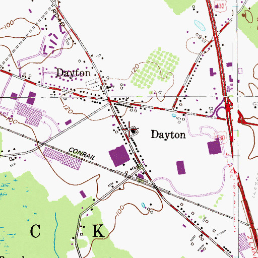 Topographic Map of Dayton, NJ