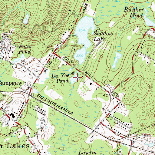 Topographic Map of De Yoe Pond, NJ